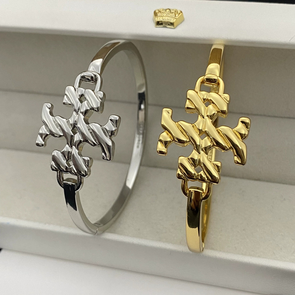 Tory Burch Spiral Letter Open Bangle